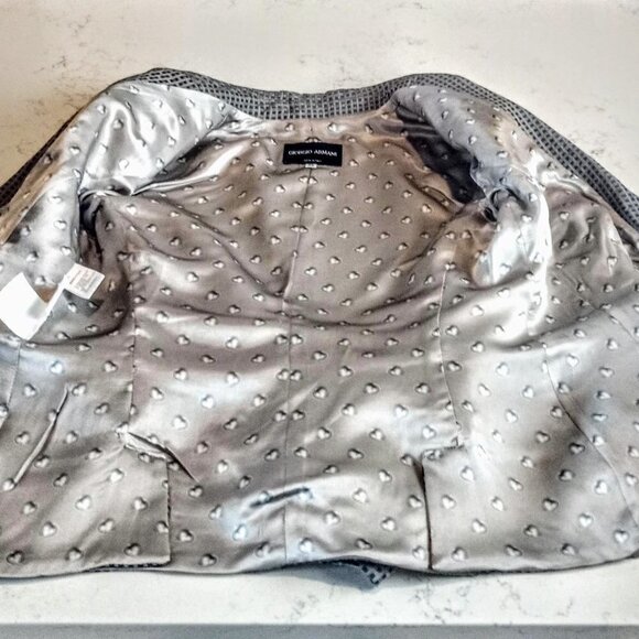 Giorgio Armani Double Breasted Leather Button Blazer - Picture 5 of 8